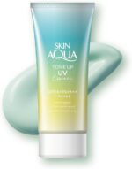 Rohto Skin Aqua Tone Up UV Essence SPF 50+ PA ++++ 80g - Mint Green